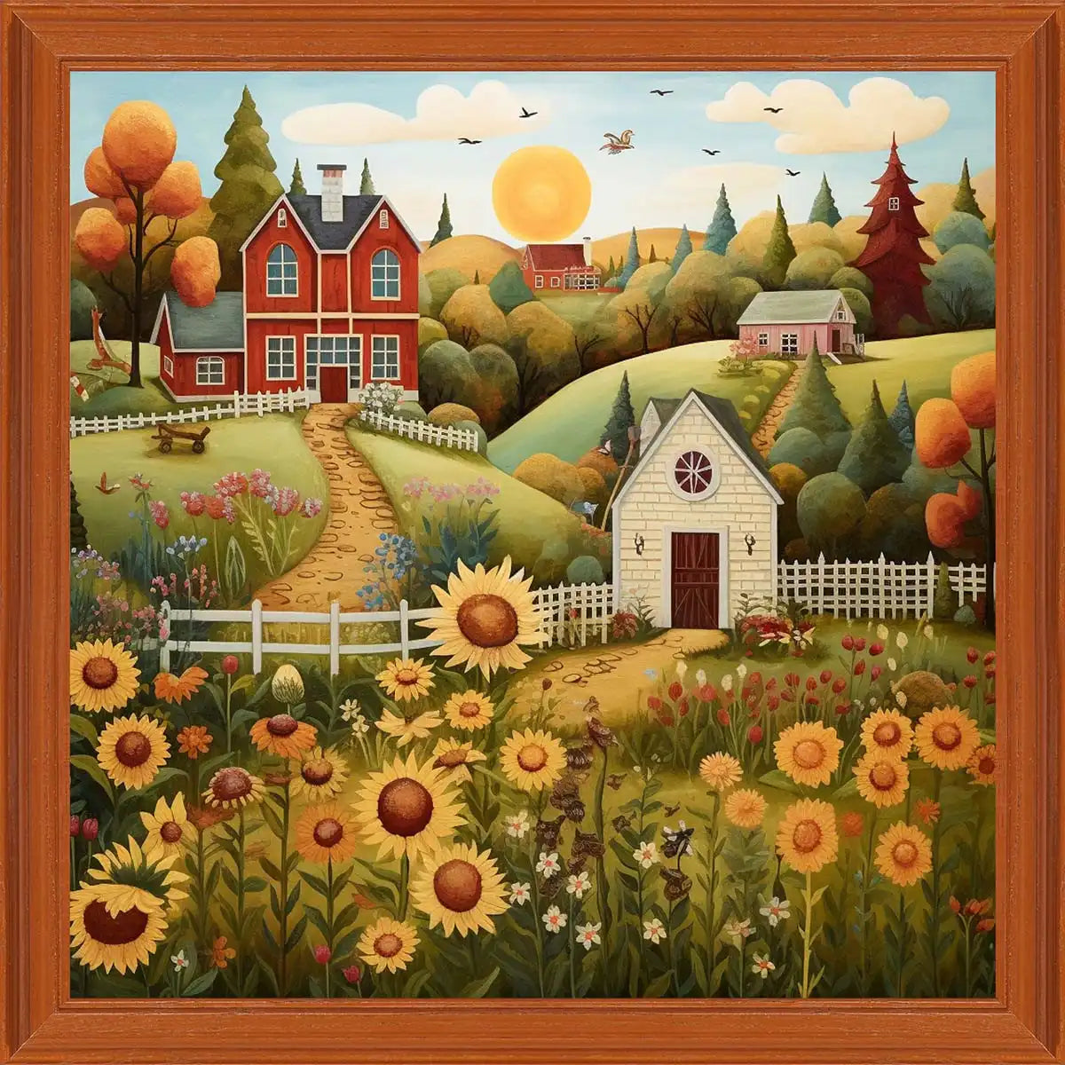 Sunrays Creations Needlearts A Happy Little Neighborhood Chart & Fabric Counted Cross-Stitch