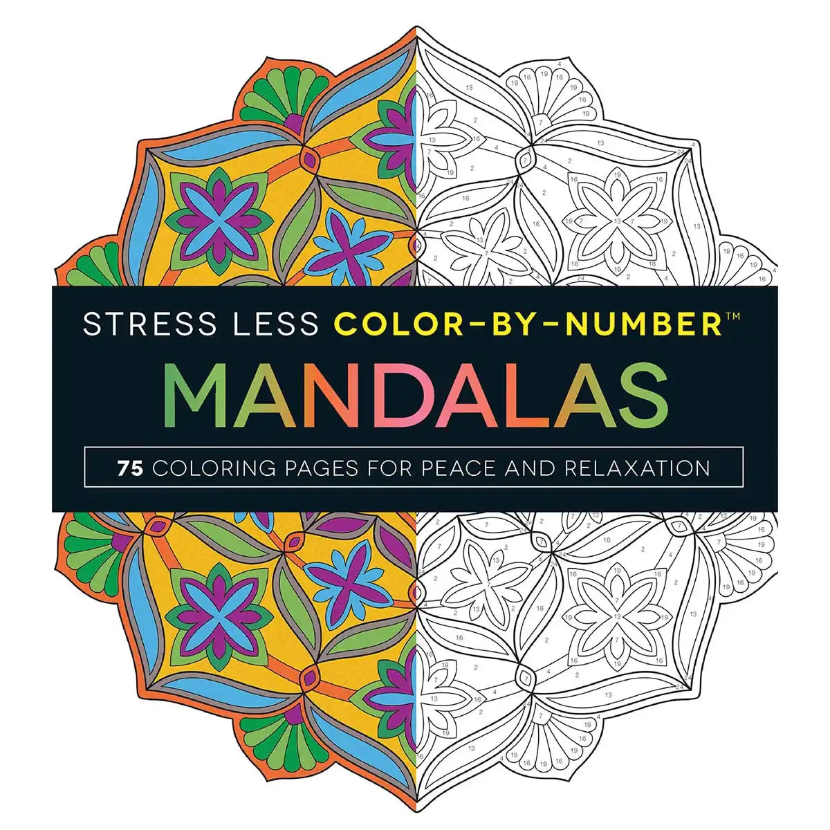 Simon & Schuster Stress Less Mandala Color by Number Coloring Book