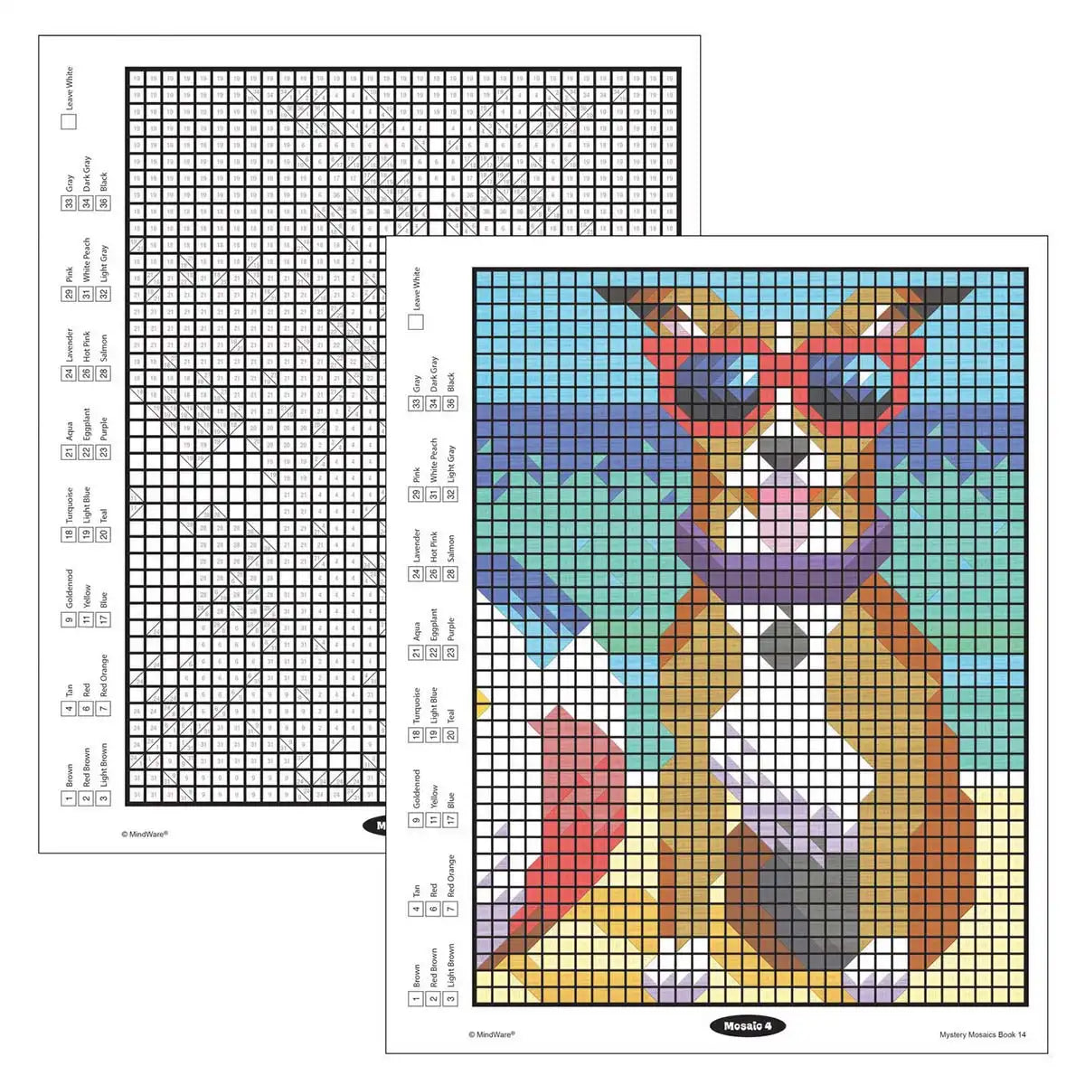 MindWare Mystery Mosaics #14 Color by Number Coloring Book