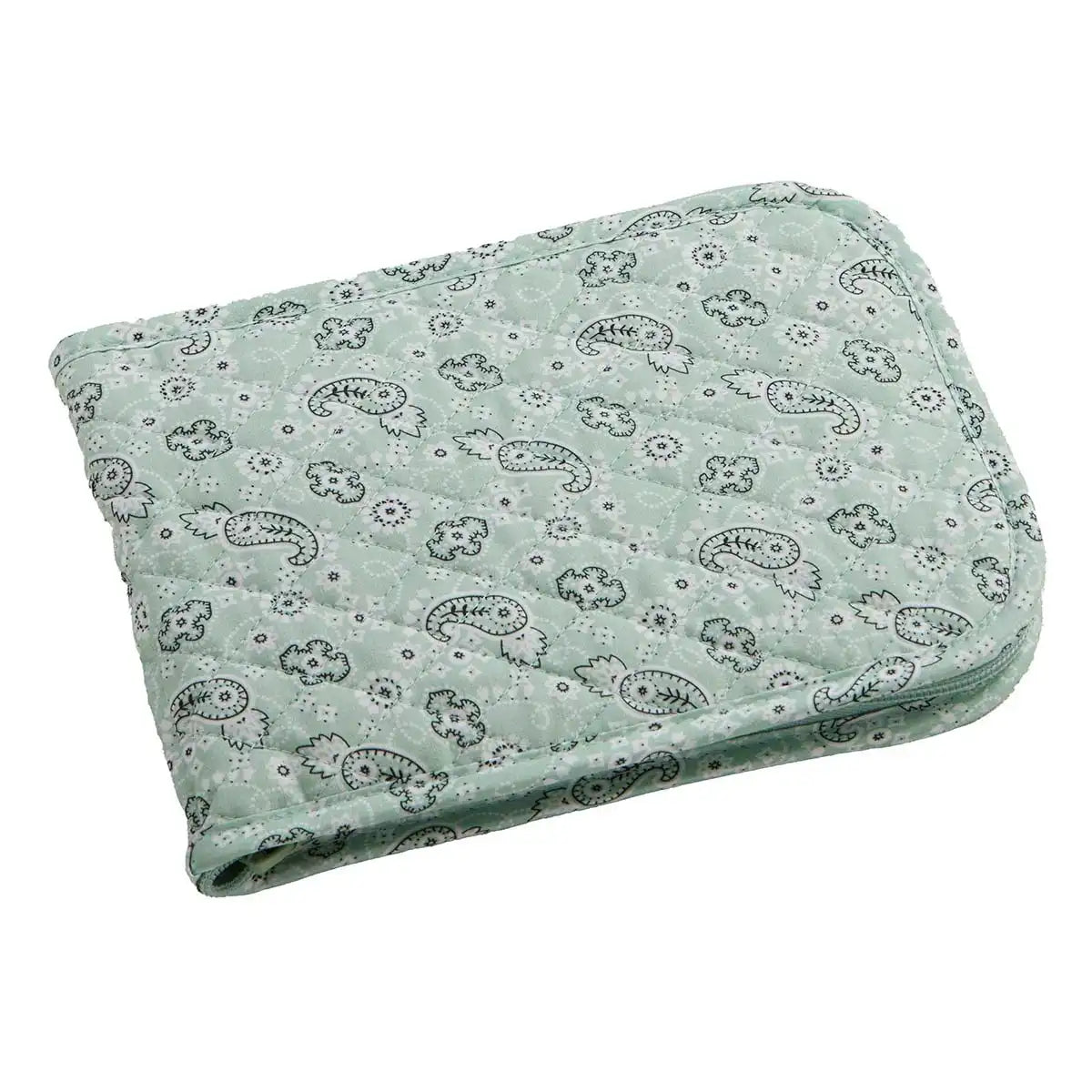 Herrschners Quilted Circular Knitting Needle Case-Petite Paisley Mint