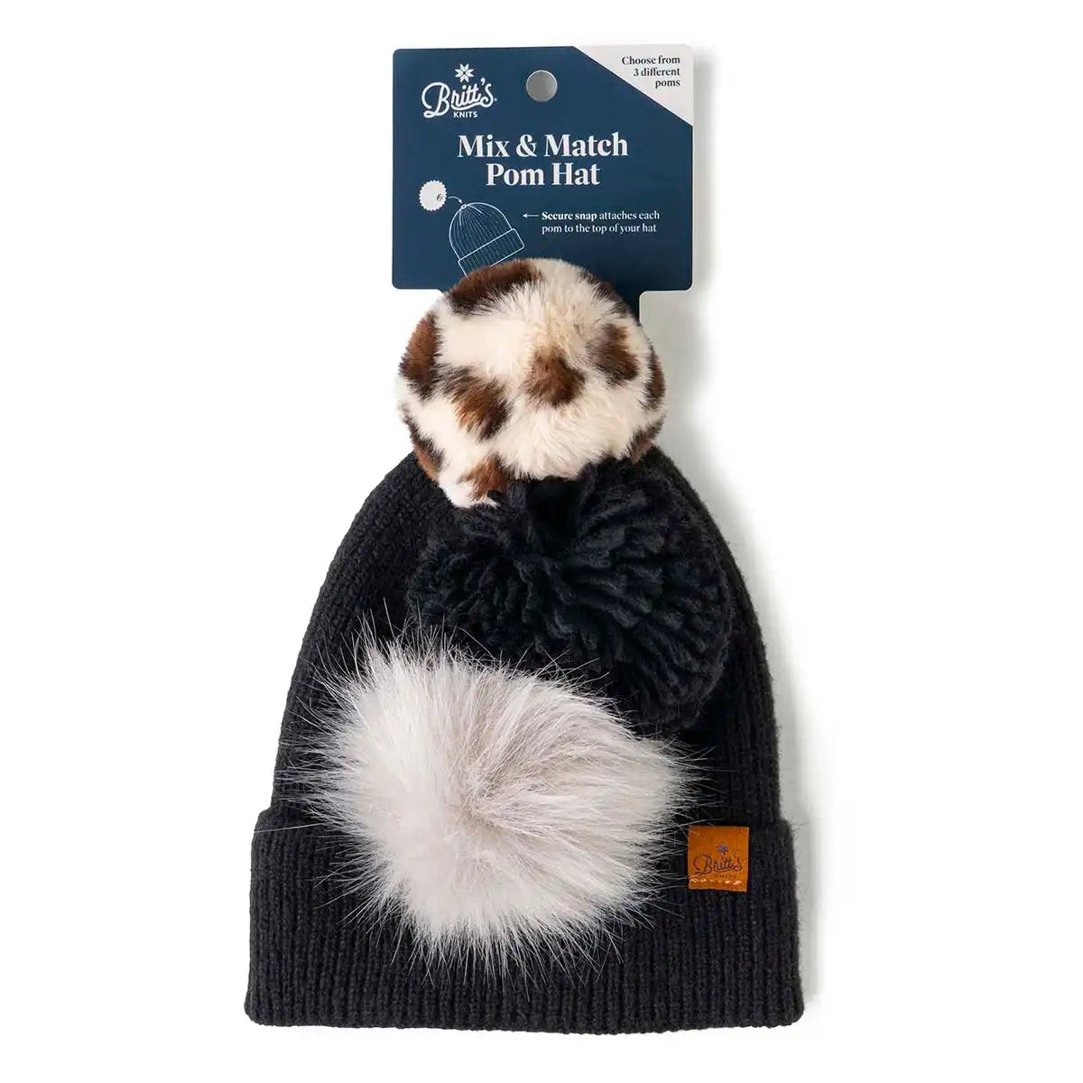 Britt's Knits Snap to It Pom Hat