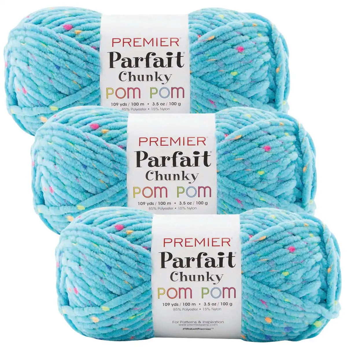 Premier Parfait Chunky Pom Pom-Bag of 3 Yarn Pack
