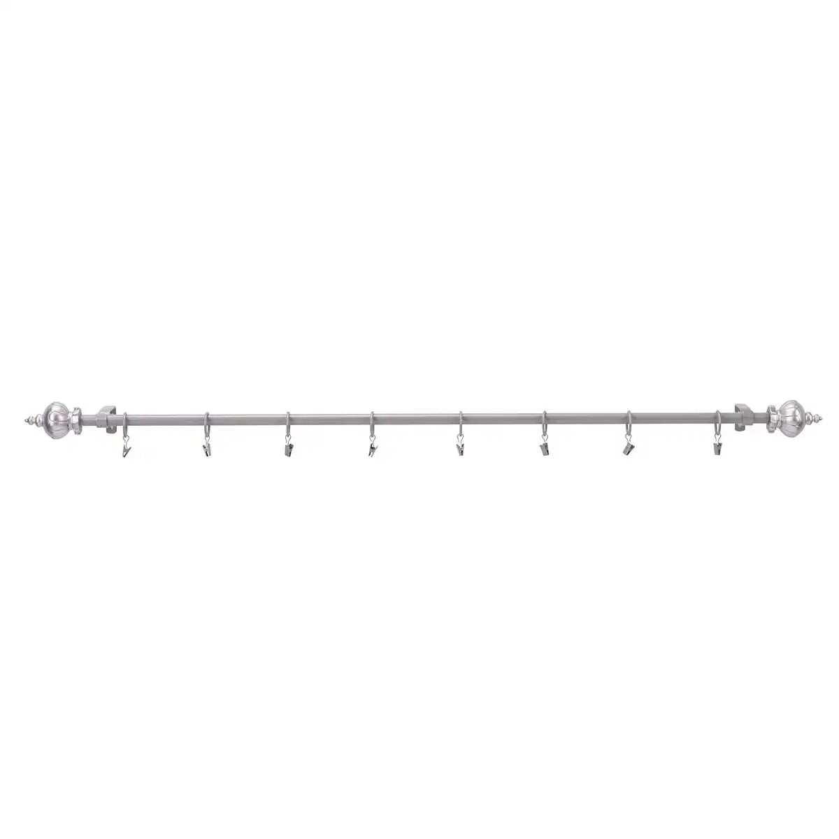 Herrschners Silver Finial Rod with Clips Hanger
