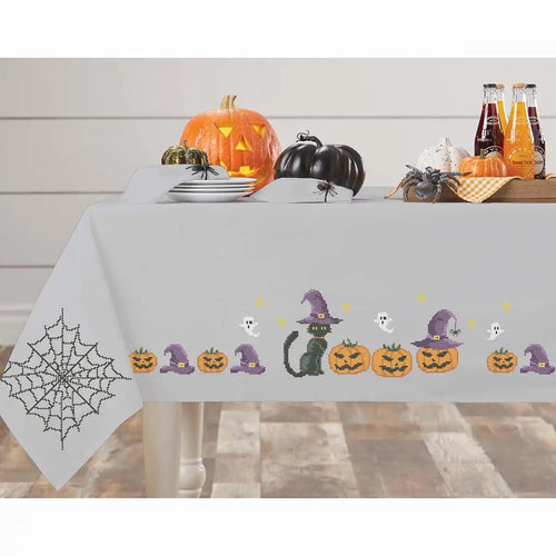 Herrschners Creep it Real Tablecloth Stamped Cross-Stitch