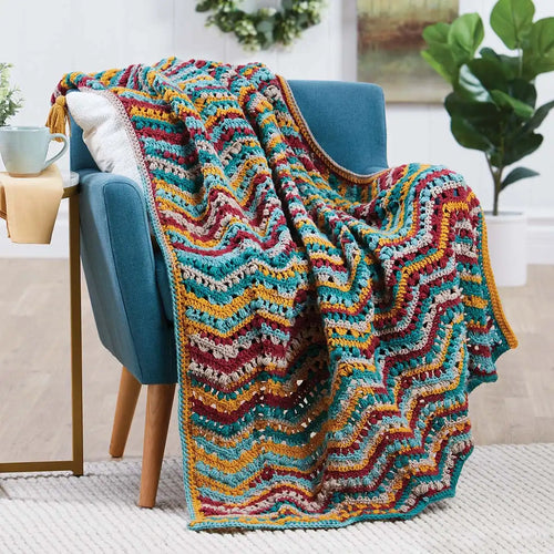 Herrschners Ripples & Popcorn Crochet Afghan Kit