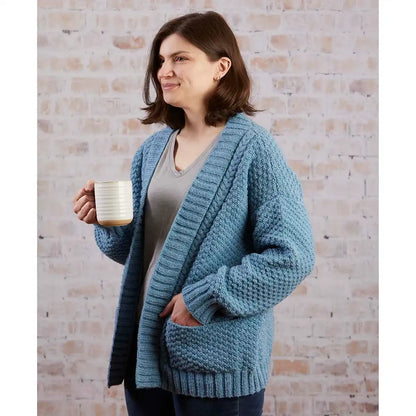 Herrschners Couch & Coffee Cardigan Knit Kit