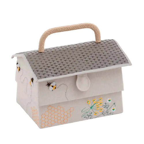 Sewing Box: Embroidered Bee Hive Accessory