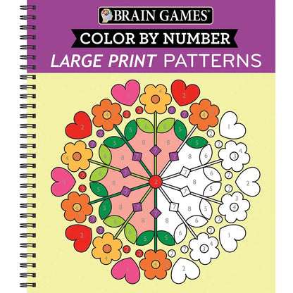 Brain Games Large Print Patterns Color by Number Coloring Book