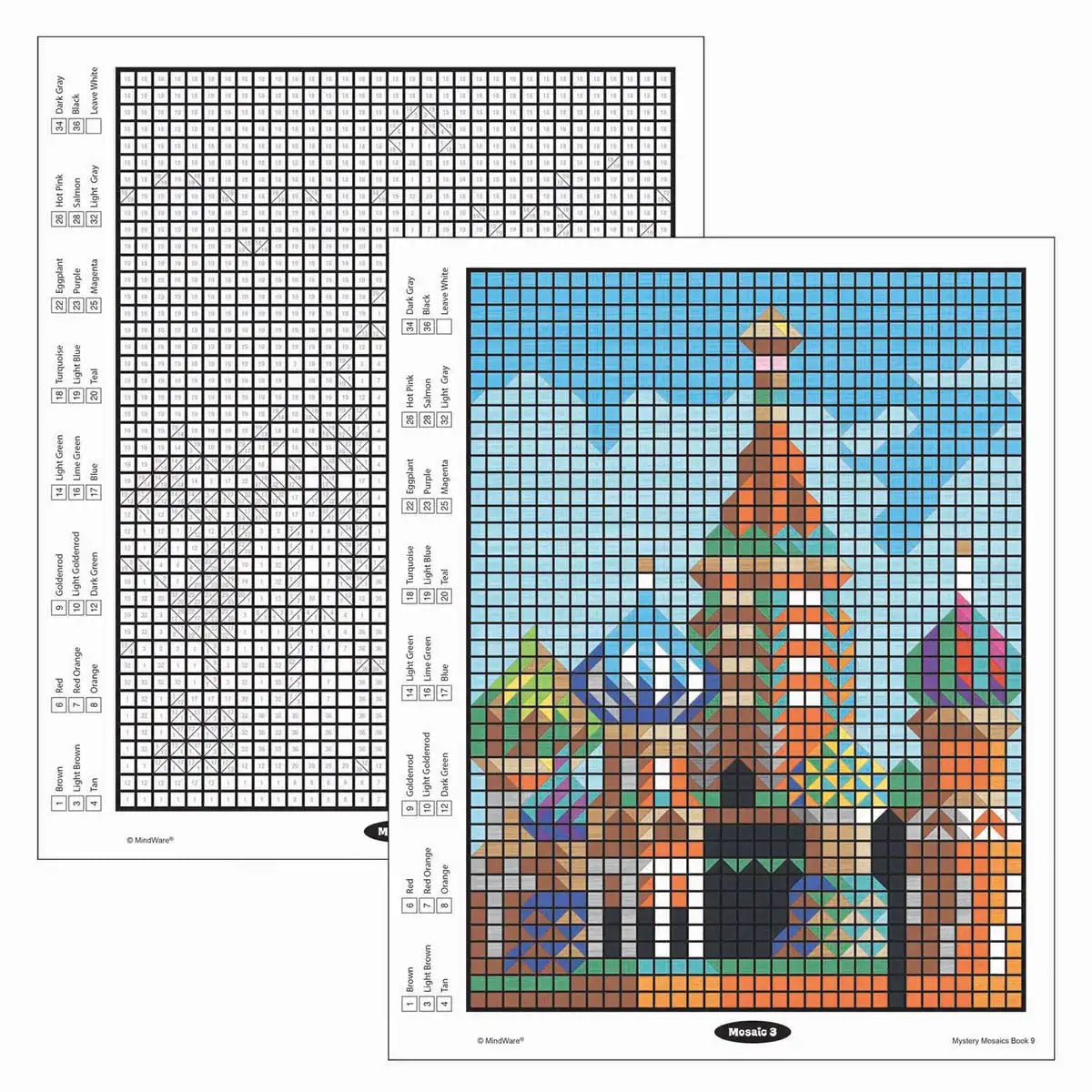 MindWare  Mystery Mosaics # 9 Color by Number Coloring Book