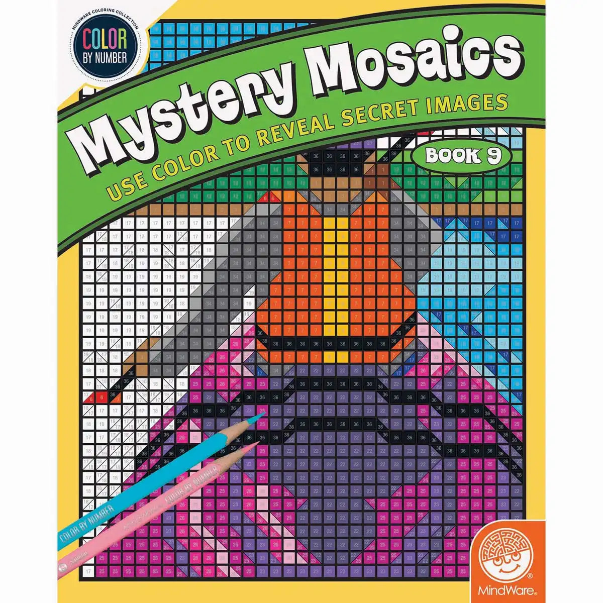 MindWare  Mystery Mosaics # 9 Color by Number Coloring Book