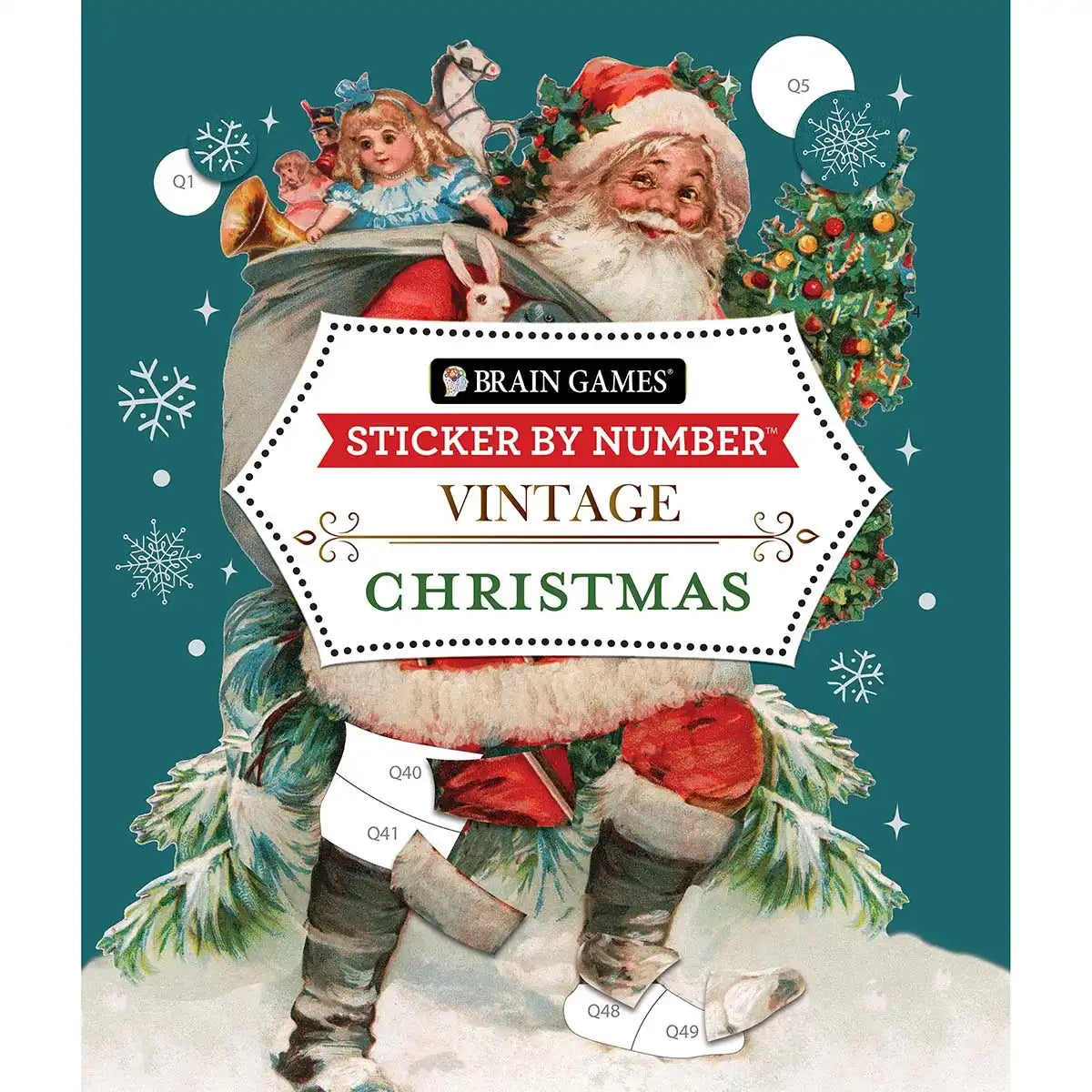 Brain Games Vintage Christmas Sticker by Number