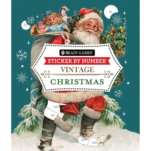 Brain Games Vintage Christmas Sticker by Number
