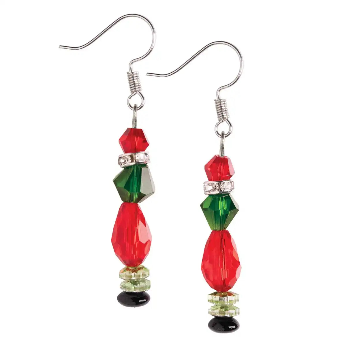 Solid Oak Holiday Crank Earrings Beading Kit