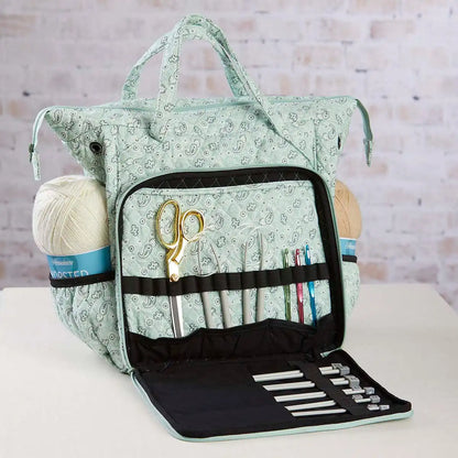Herrschners Quilted Yarn Backpack - Petite Paisley Mint