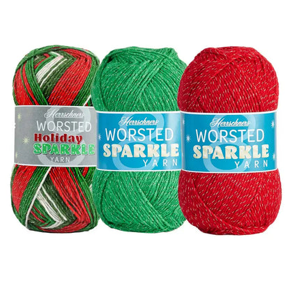 Herrschners Worsted 8 Holiday Sparkle Yarn Pack