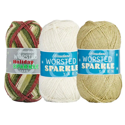 Herrschners Worsted 8 Holiday Sparkle Yarn Pack