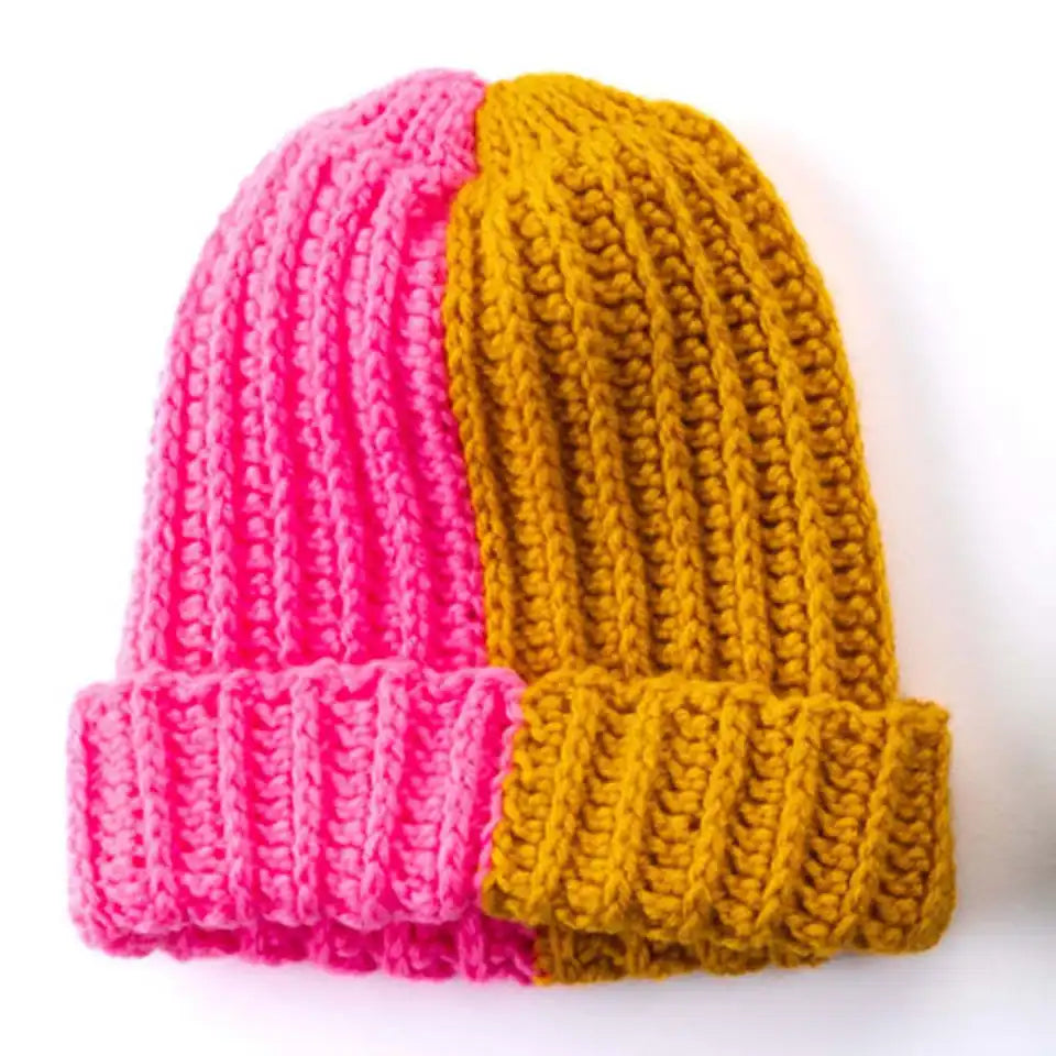 Red Heart Color Rib Duo Beanie Crochet Kit