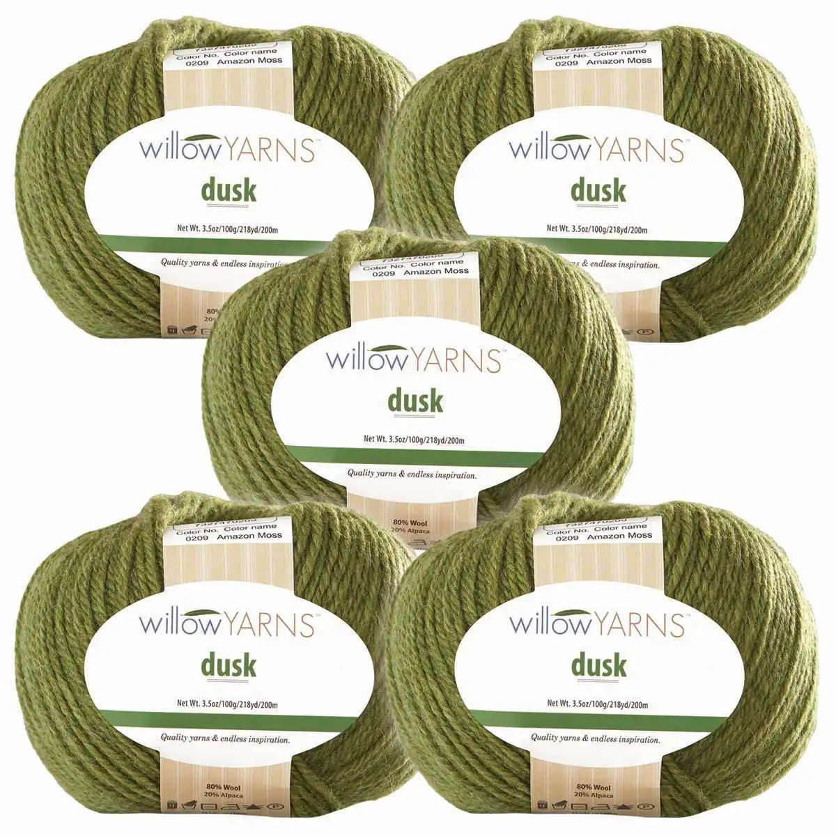 Willow Yarns Dusk-Bag of 5 Yarn Pack