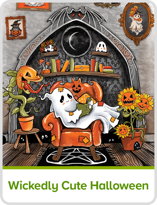 Wickedly Cute Halloween ghost cross-stitch